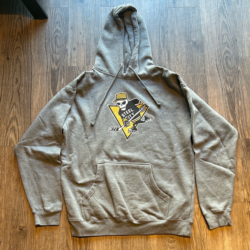 Pittsburgh Penguins Steel City Like New Gray Graphic Hoodie